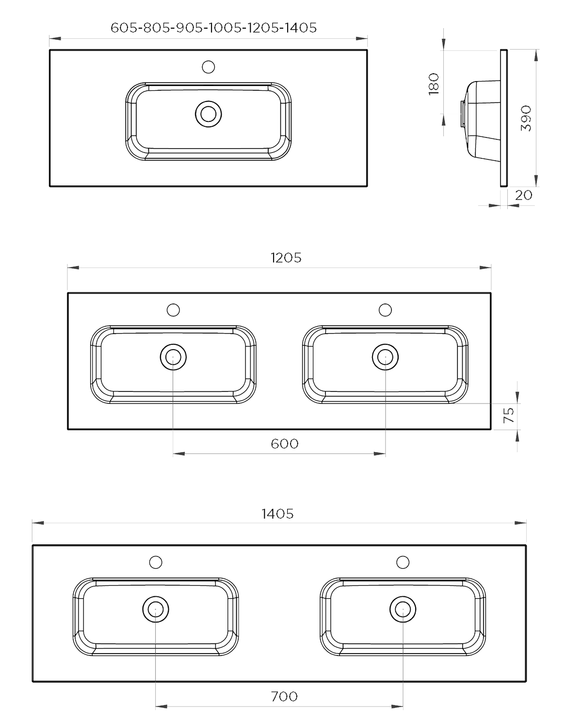 Plan vasque Corail