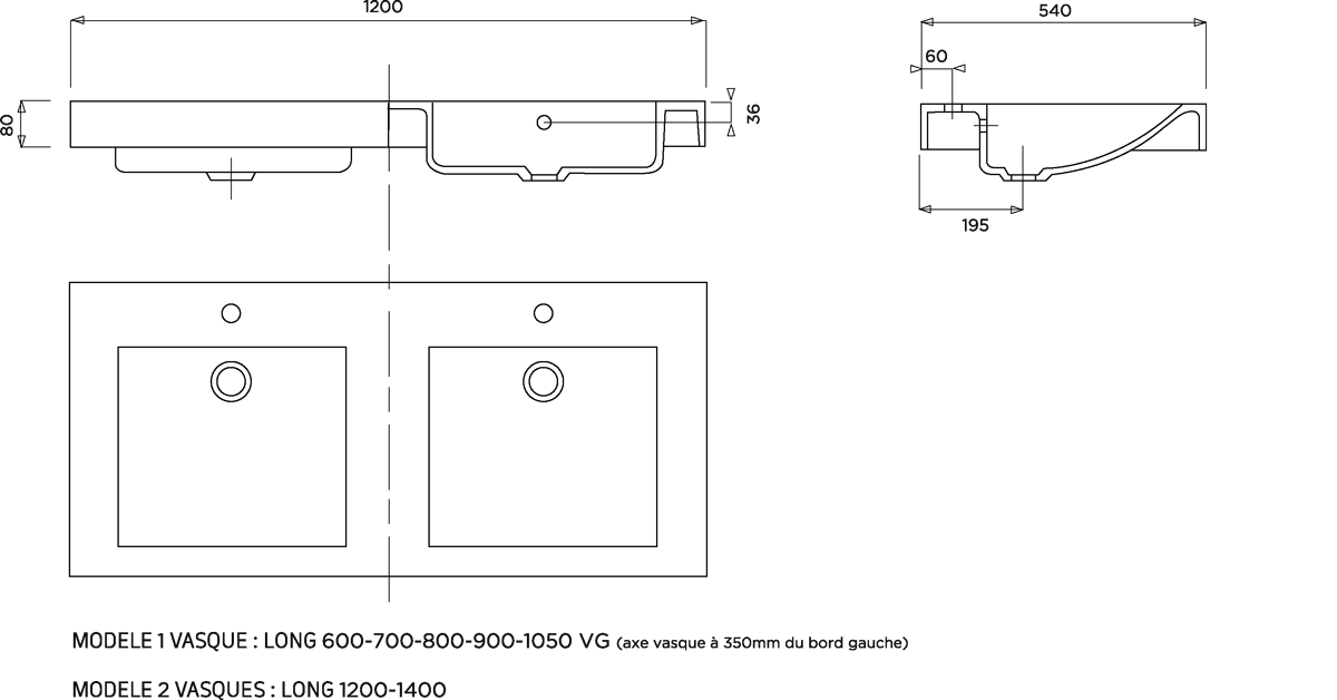 Plan vasque Dune