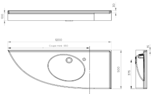 Plan vasque Floride MR d'angle