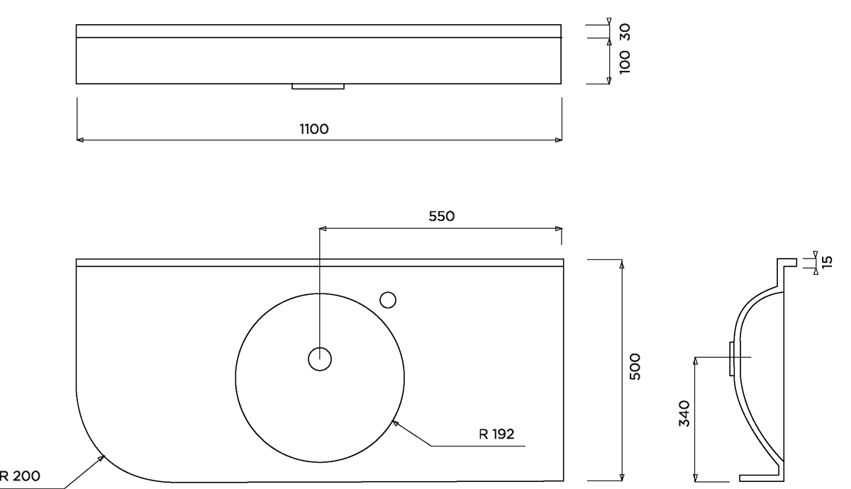 Plan vasque Hyères MR