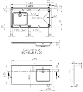 Plan vasque Lave linge